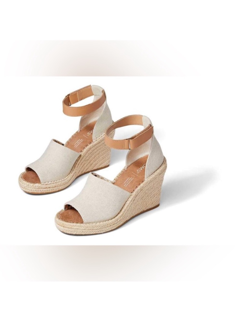 Toms Marisol Espadrille Wedge Sandal in Natural Canvas